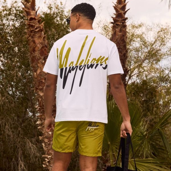 Malelions Split T-shirt Wit