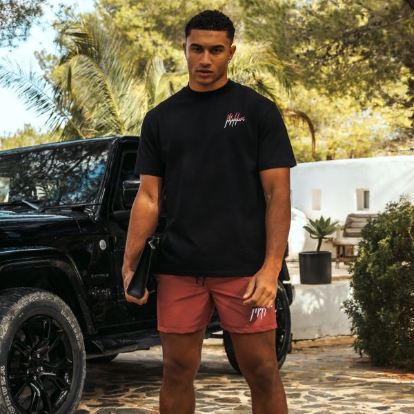 Malelions Split T-shirt Zwart