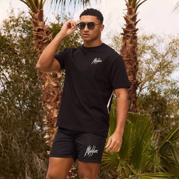 Malelions Split T-shirt Zwart