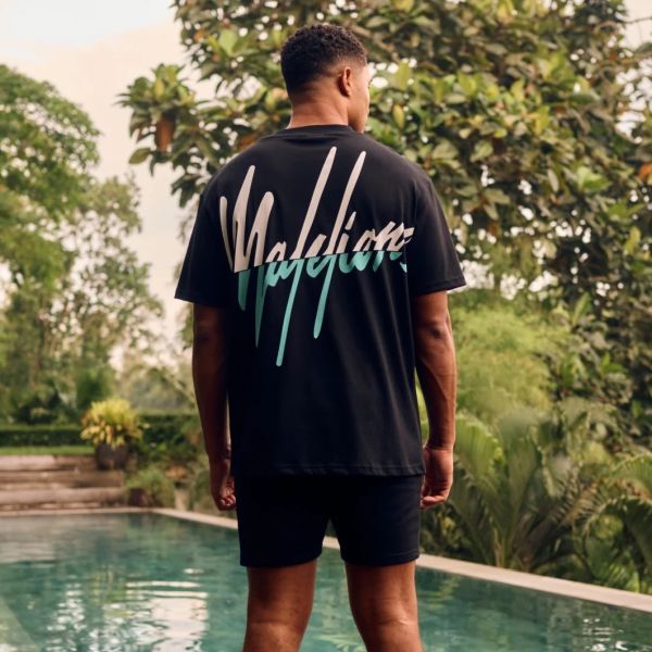 Malelions Split T-shirt Zwart