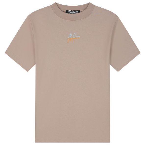 Malelions Split T-shirt Beige