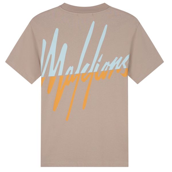 Malelions Split T-shirt Beige