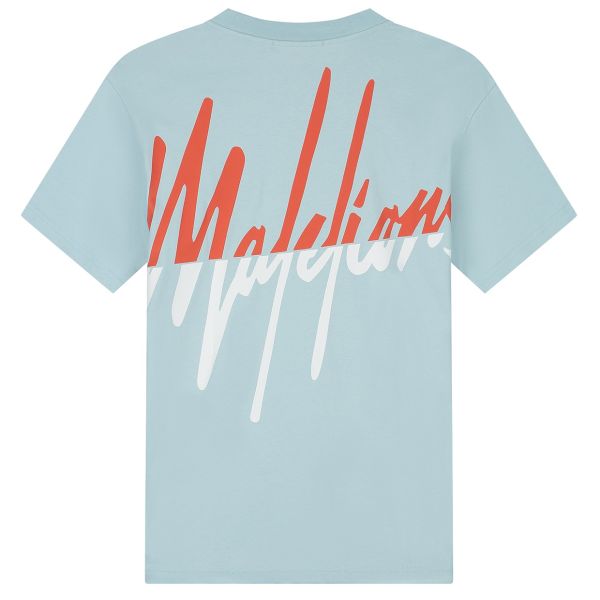 Malelions Split T-shirt Licht Blauw
