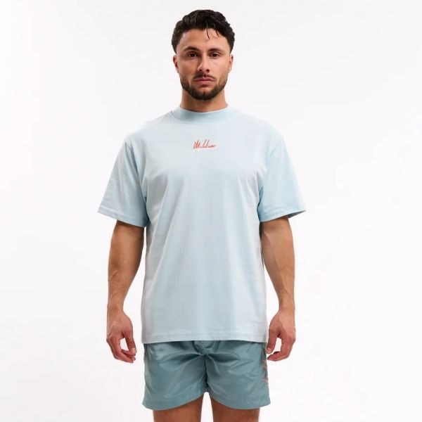 Malelions Split T-shirt Licht Blauw