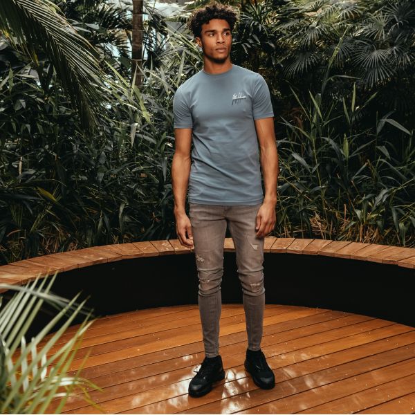 Malelions Split T-shirt Blauw
