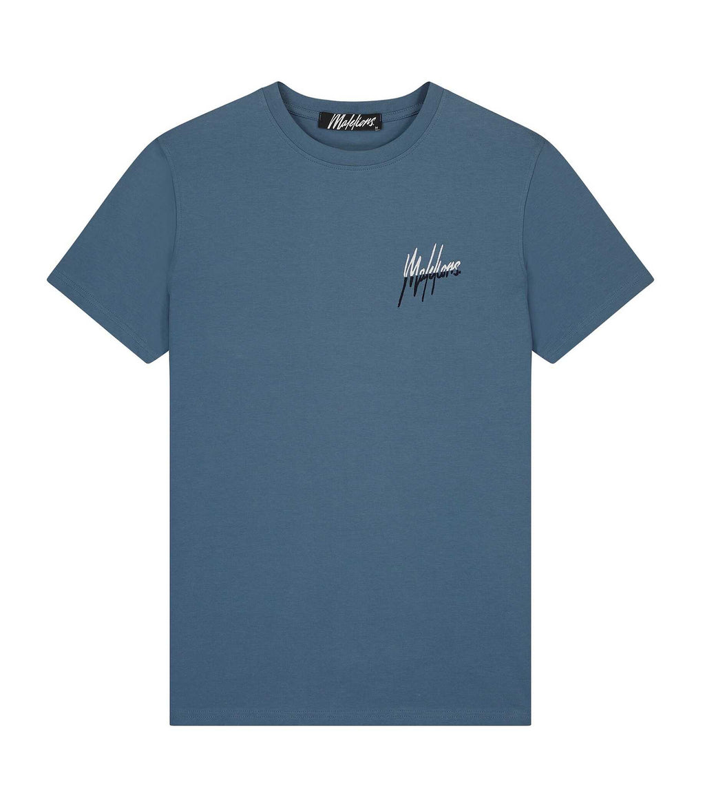 Malelions Split T-shirt Blauw