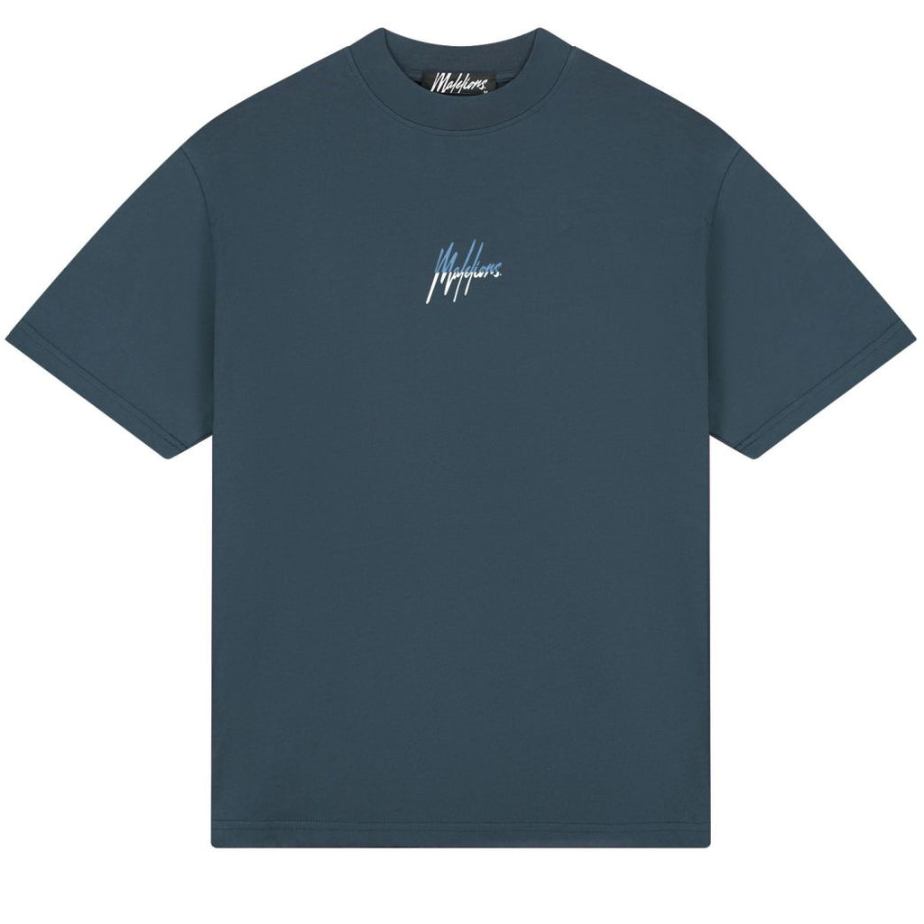 Malelions Split T-shirt Donker Blauw