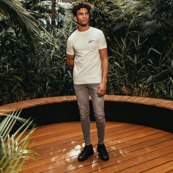Malelions Split T-shirt Off White