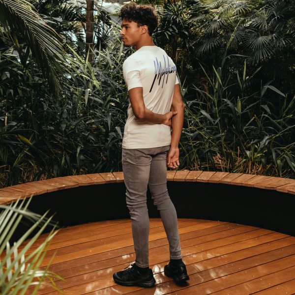 Malelions Split T-shirt Off White