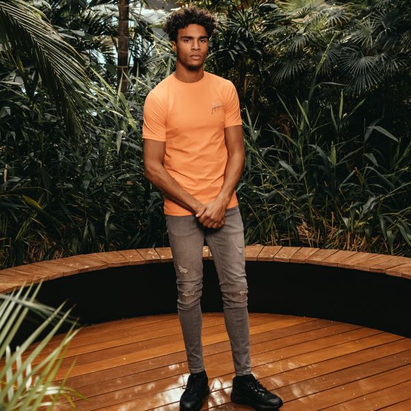 Malelions Split T-shirt Peach