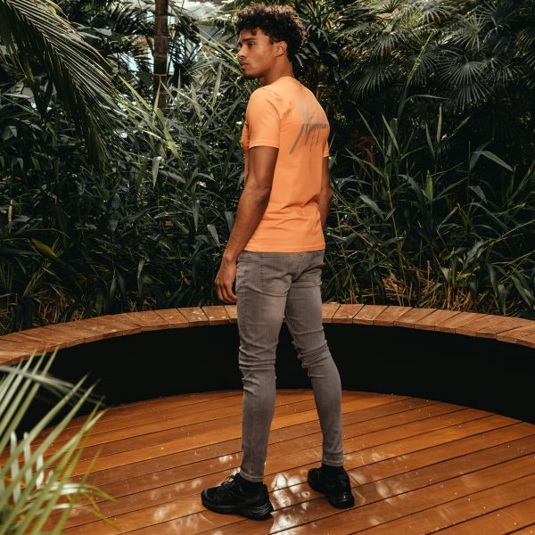 Malelions Split T-shirt Peach
