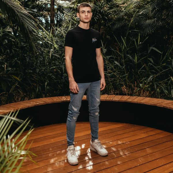 Malelions Split T-shirt Zwart