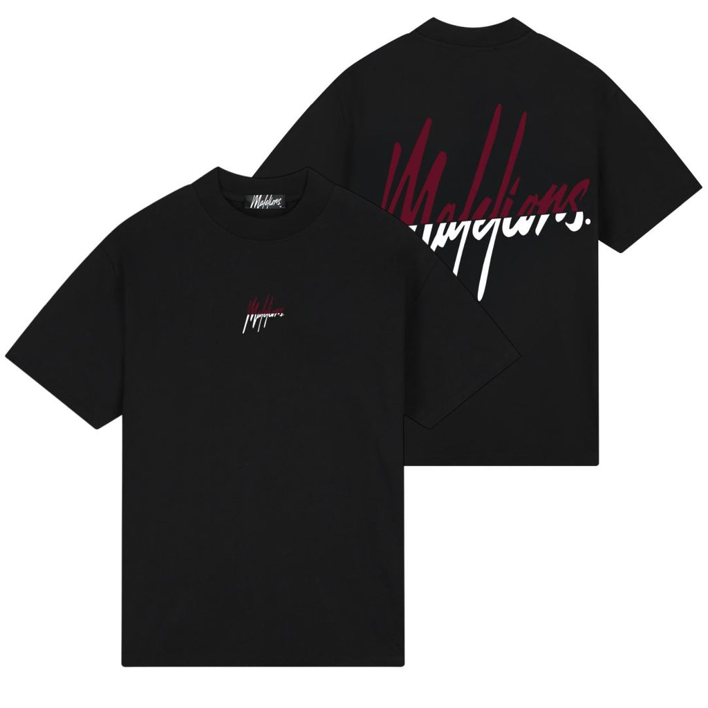 Malelions Split T-shirt Zwart