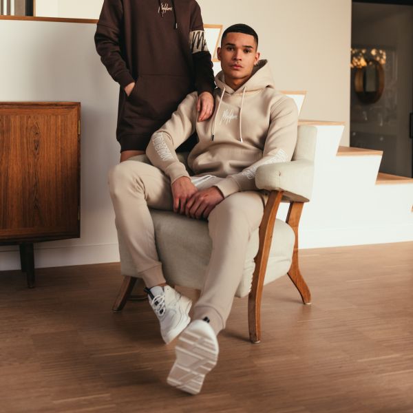 Malelions Stained Hoodie Beige