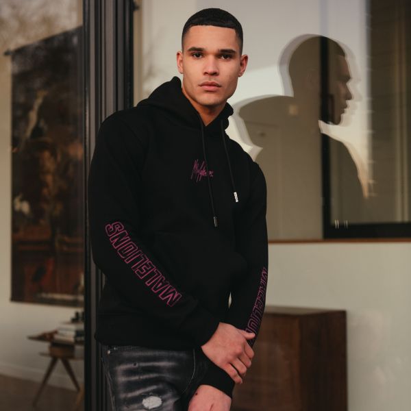 Malelions Stained Hoodie Zwart