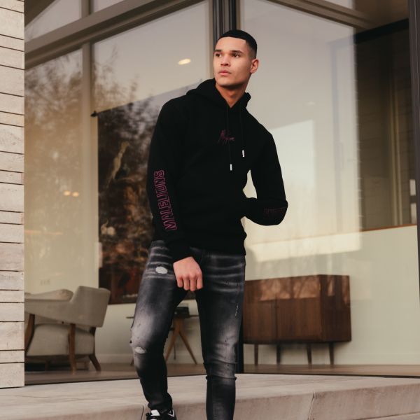 Malelions Stained Hoodie Zwart
