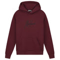 Malelions Striped Signature Hoodie Bordeaux