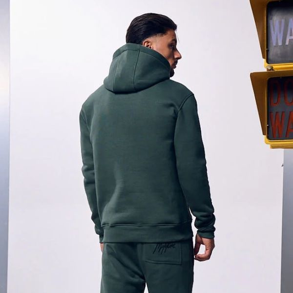Malelions Striped Signature Hoodie Donker Groen
