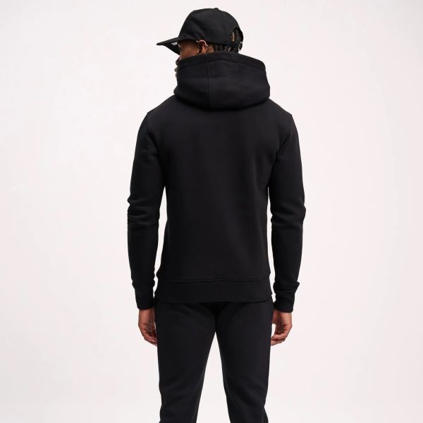 Malelions Striped Signature Hoodie Zwart
