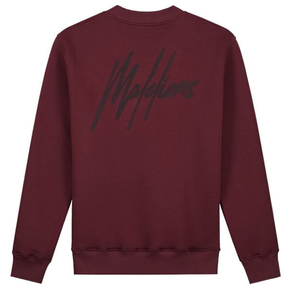Malelions Striped Signature Sweater Bordeaux