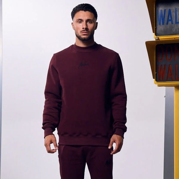 Malelions Striped Signature Sweater Bordeaux