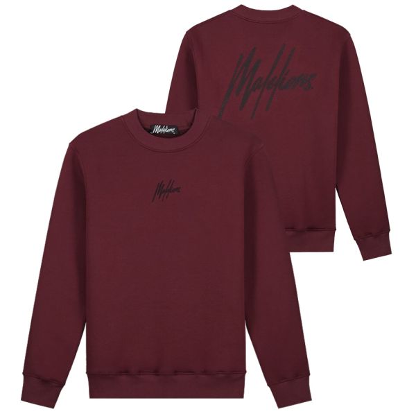 Malelions Striped Signature Sweater Bordeaux