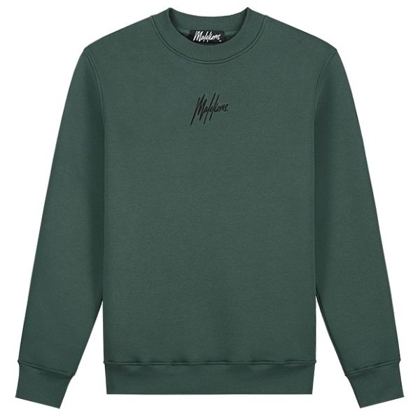 Malelions Striped Signature Sweater Donker Groen