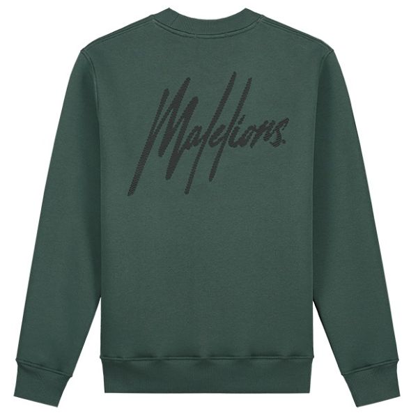 Malelions Striped Signature Sweater Donker Groen