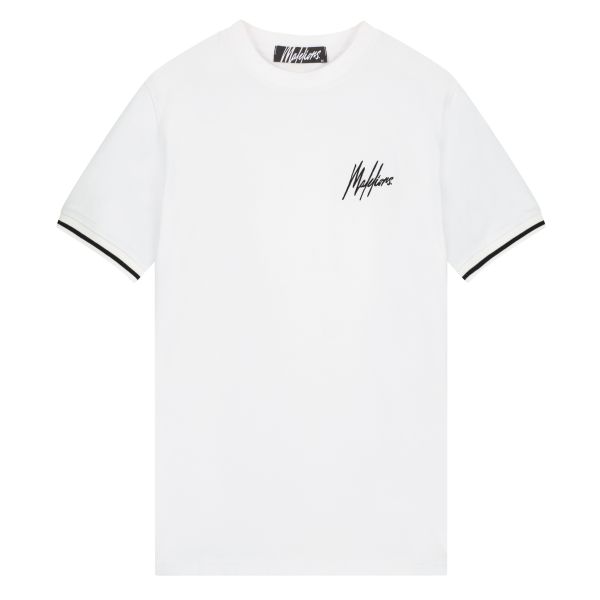 Malelions Striped T-shirt Wit