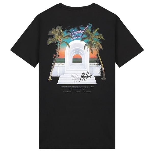 Malelions Sunset Oasis T-shirt Zwart