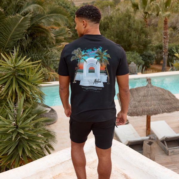 Malelions Sunset Oasis T-shirt Zwart