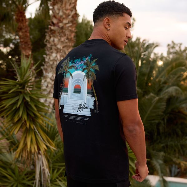 Malelions Sunset Oasis T-shirt Zwart