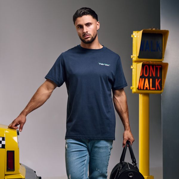 Malelions Traffic Sign T-shirt Navy