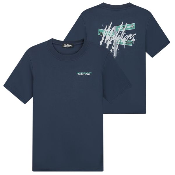 Malelions Traffic Sign T-shirt Navy