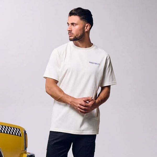 Malelions Traffic Sign T-shirt Off White