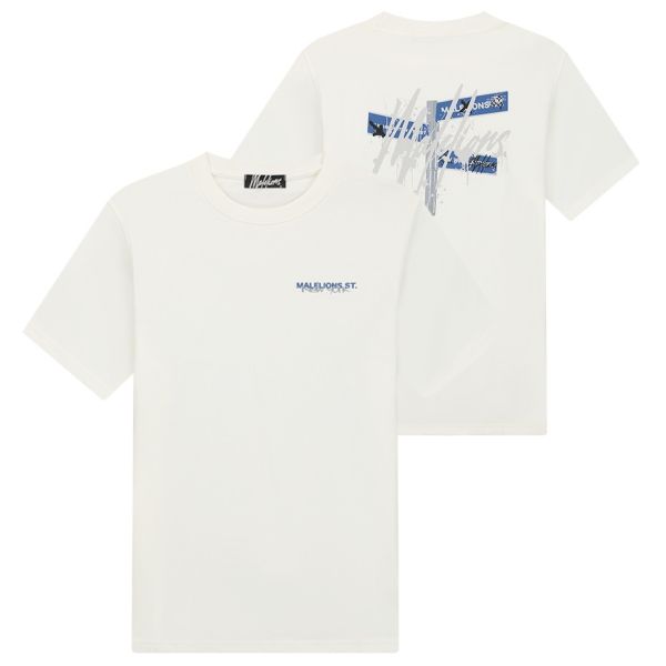 Malelions Traffic Sign T-shirt Off White
