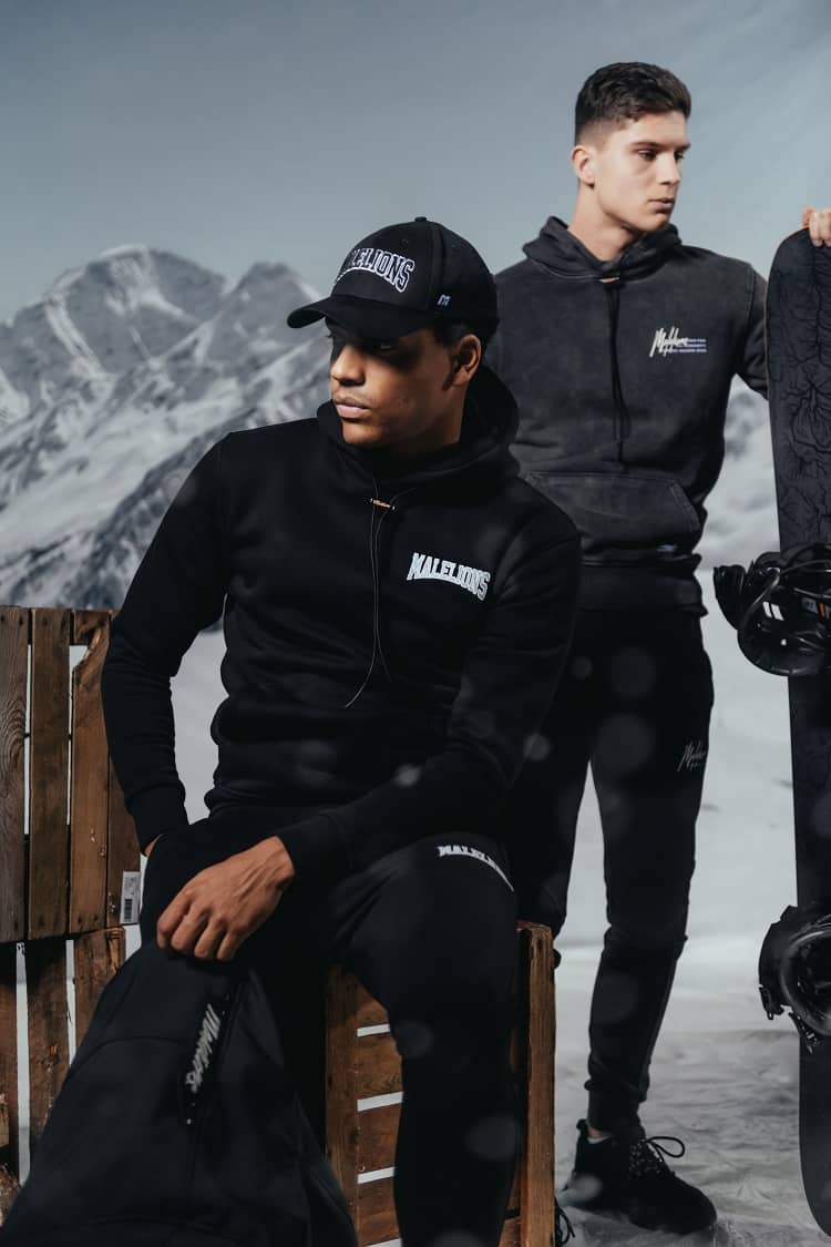 malelions varsity hoodie zwart