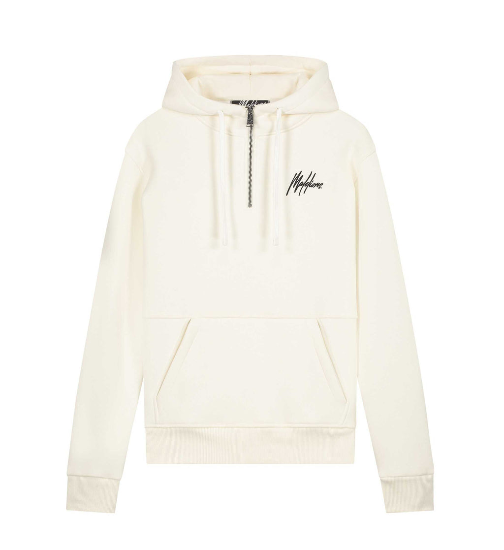 Malelions Virgil Half Zip Hoodie Off White M1-SS22-17