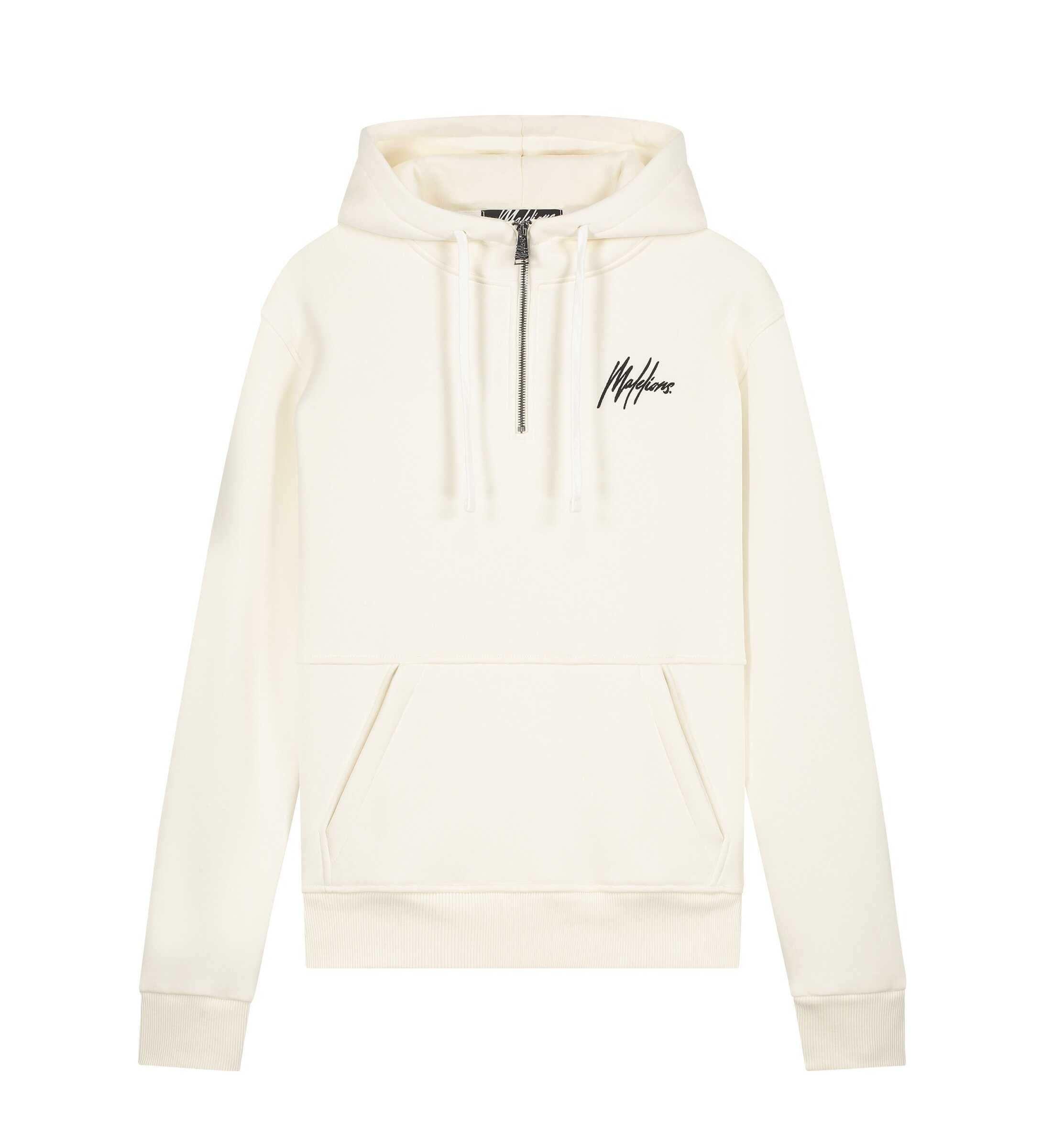 Malelions Virgil Half Zip Hoodie Off White M1-SS22-17