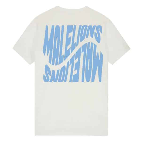 Malelions Wave Graphic T-shirt Off White