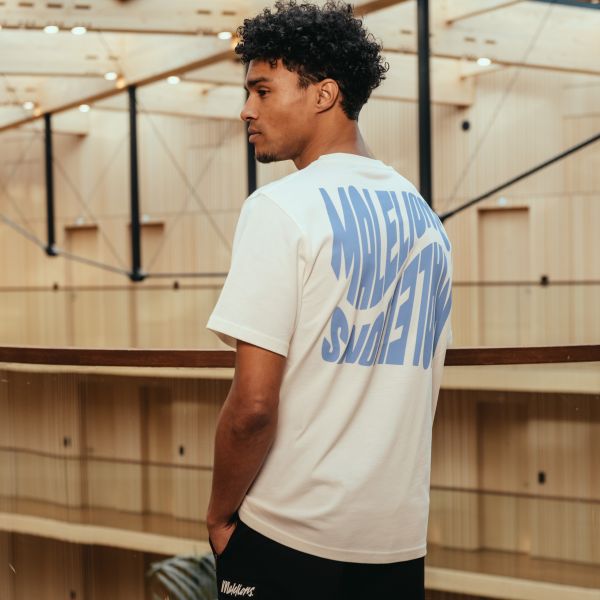 Malelions Wave Graphic T-shirt Off White