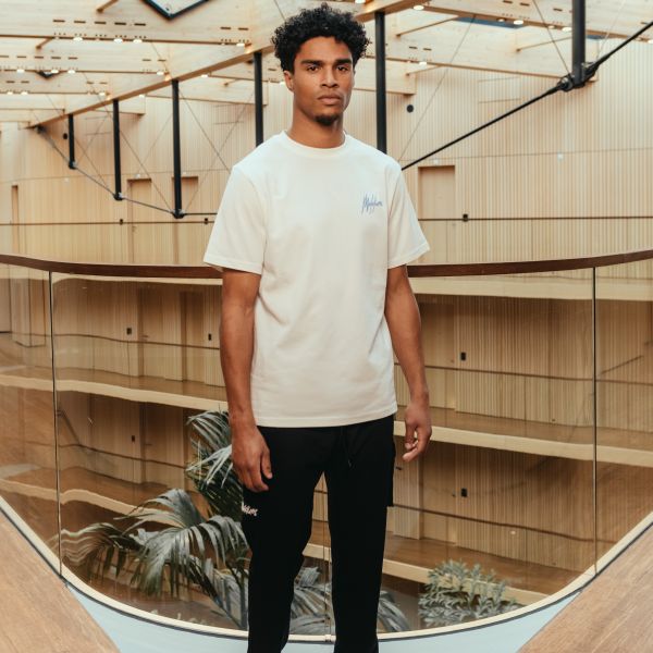 Malelions Wave Graphic T-shirt Off White