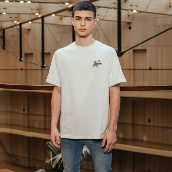 Malelions Wave Graphic T-shirt Wit