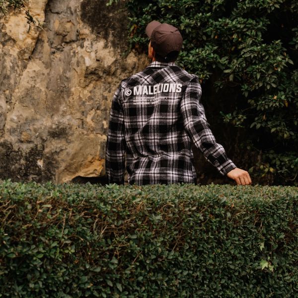 Malelions Workshop Flannel Overshirt Zwart/Wit