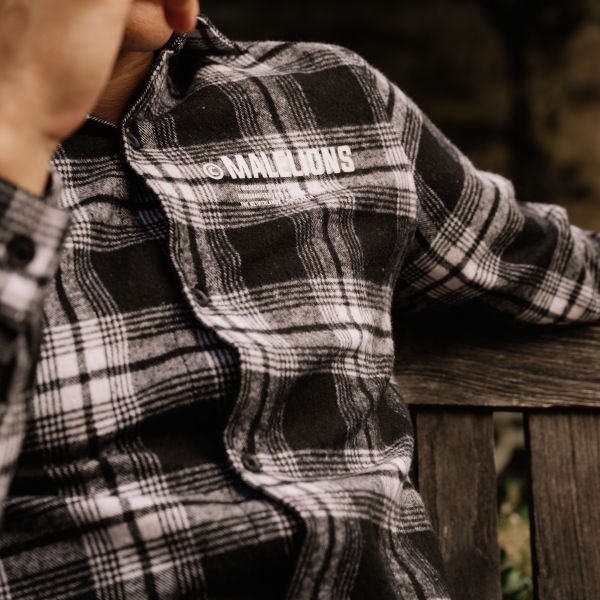 Malelions Workshop Flannel Overshirt Zwart/Wit