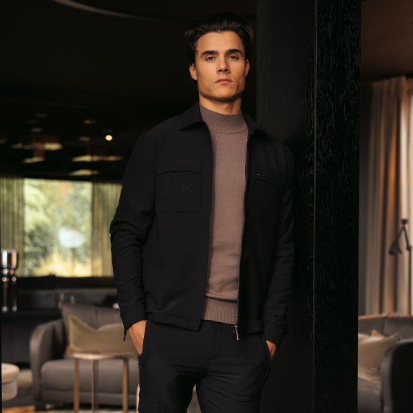 Malelions Zip Overshirt Zwart