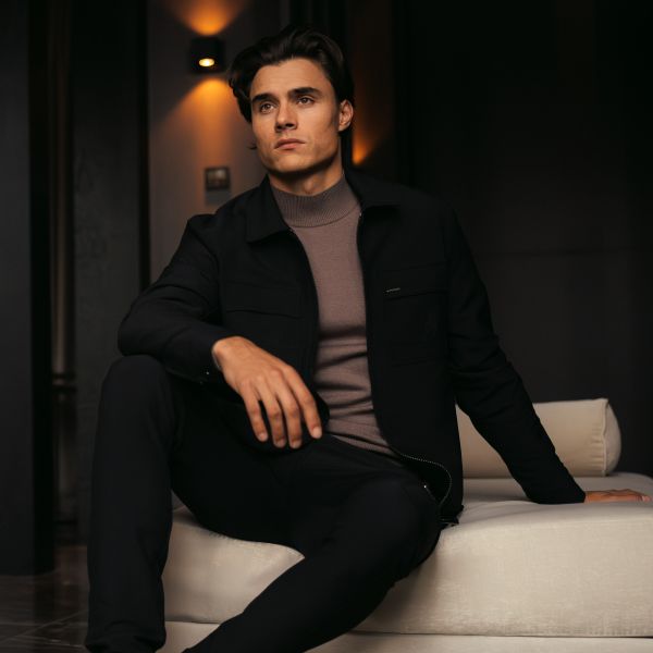 Malelions Zip Overshirt Zwart