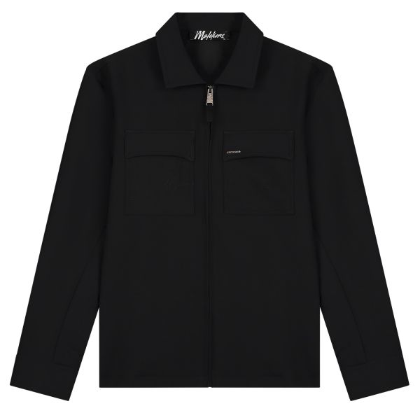 Malelions Zip Overshirt Zwart