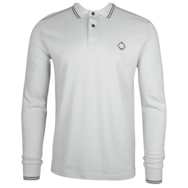 Ma.strum Double Tipped Longsleeve Polo Licht Grijs