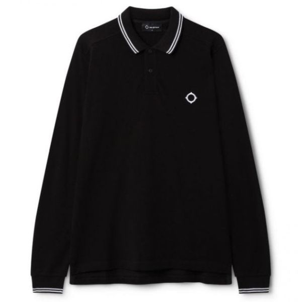 Ma.strum Double Tipped Longsleeve Polo Zwart